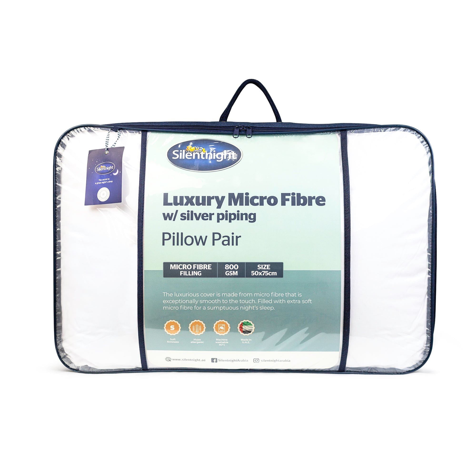 Luxury Micro Fibre Pillow w/ Silver Piping - Pillow